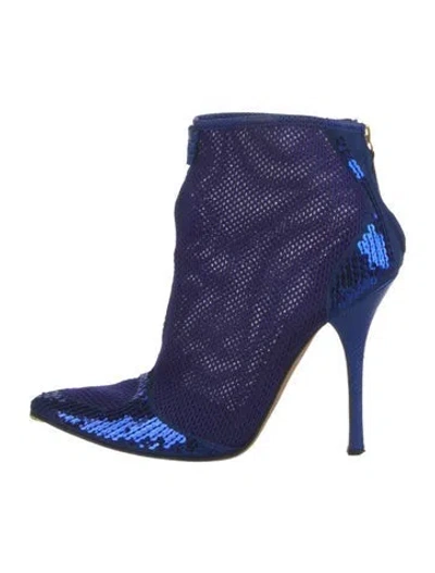 Pre-owned Roberto Cavalli Sequins Sequin Embellishments Boots In Blue