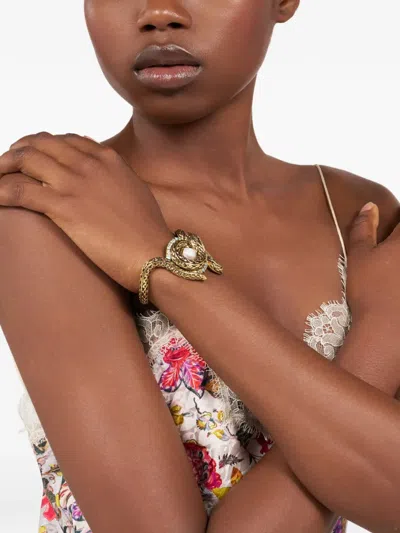 Roberto Cavalli Serpent Bracelet In Green