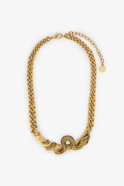 Roberto Cavalli Serpentine Chain Necklace In Gold