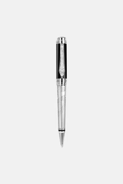 Roberto Cavalli Serpentine Ballpoint Pen In Metallic