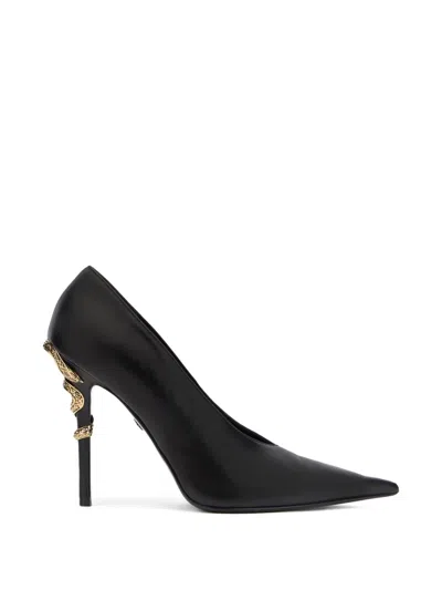 Roberto Cavalli Serpentine Pointed-toe Pump In Black