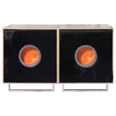 Pre-owned Roberto Cavalli Set Of 2 Chest Of Drawers In Pony Skin By , 2000s In Brown