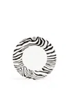 Roberto Cavalli Set Of 6 Zebra Flat Plates In Black/white