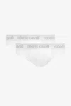 Roberto Cavalli Set Of Two Briefs With Logo Band In White