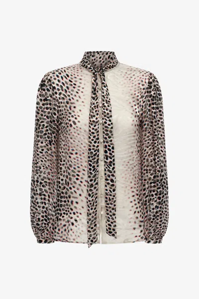 Roberto Cavalli Shark Print Shirt In Ivory