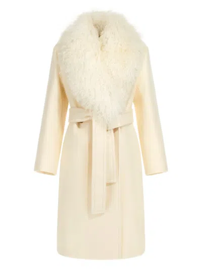 ROBERTO CAVALLI SHEARLING-TRIMMED COAT