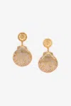 Roberto Cavalli Shell Drop Earrings In Gold