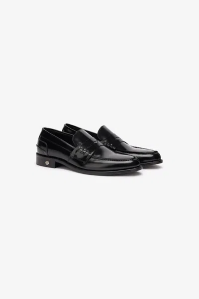 Roberto Cavalli Shinny-effect Penny Loafers In Black