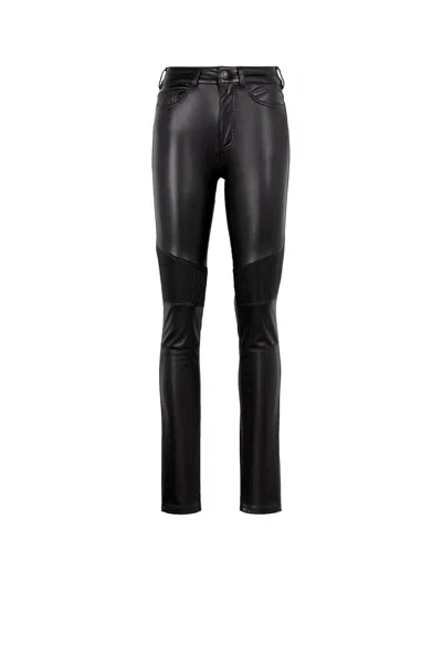 Roberto Cavalli Shirred-panel Skinny Trousers In Black