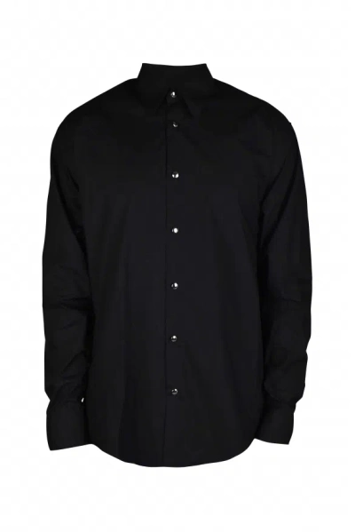 Roberto Cavalli Logo Print Cotton Shirt In Black
