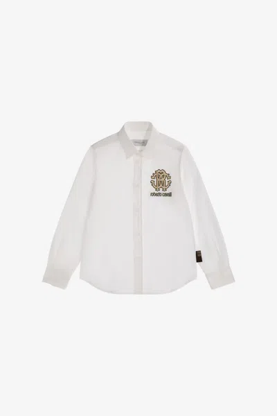 Roberto Cavalli Shirt With Logo In White
