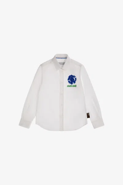 Roberto Cavalli Shirt With Logo In White