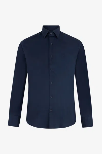 Roberto Cavalli Shirt With Monogram Rc In Dark Blue