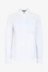 Roberto Cavalli Shirt With Perforated Rose Motif In White