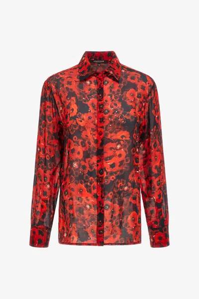 Roberto Cavalli Shirt With Print In Red