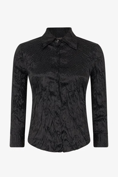 Roberto Cavalli Shirt With Python Print In Black