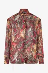 Roberto Cavalli Shirt With Python Print In Emberglow