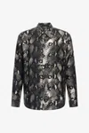 Roberto Cavalli Shirt With Snakeskin Print In Black/white