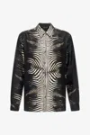 Roberto Cavalli Shirt With Zebra Print In Black/white