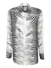 Roberto Cavalli Zebra Black And White Silk Shirt