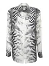 Roberto Cavalli Zebra Black And White Silk Shirt In Black