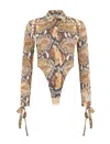 Roberto Cavalli Hemd Body Mit Python-print In Brown