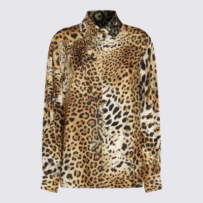 Roberto Cavalli Shirts Light And Natural In Animal Print