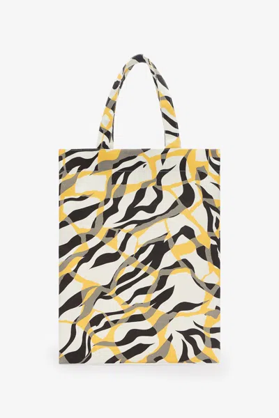 Roberto Cavalli Shopper Bag With Animal Print In Multicolor