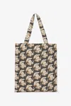 Roberto Cavalli Shopper Bag With Monogram Mirror Snake In Black/multicolor