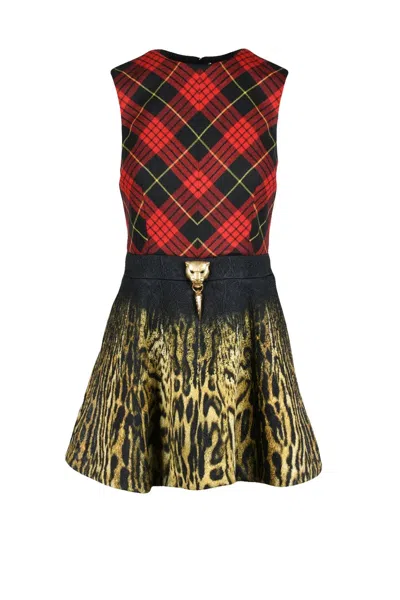 Roberto Cavalli Short Dress Wool - Multicolor