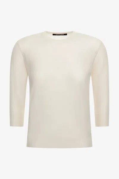 Roberto Cavalli Short-sleeved Sweater In White