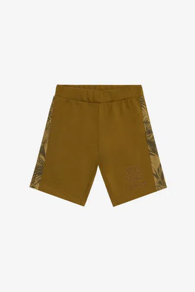 Roberto Cavalli Shorts With Monogram Rc In Light Brown