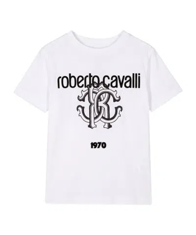 Roberto Cavalli Kids' Short-sleeved T-shirt In White