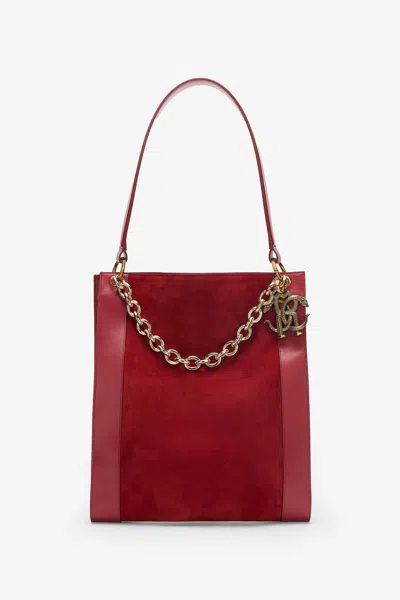 Roberto Cavalli Shoulder Bag With Chain In Red