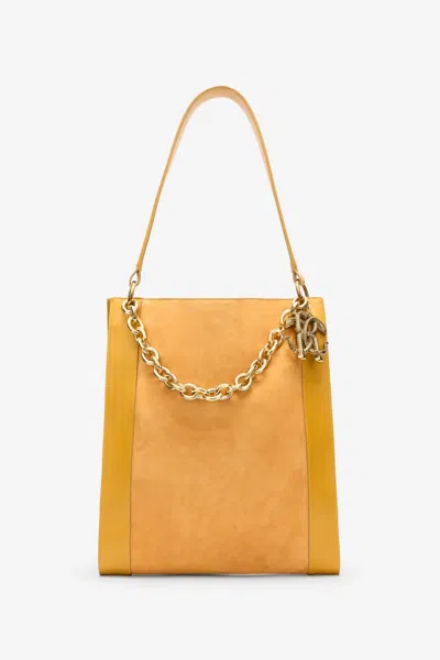 Roberto Cavalli Shoulder Bag With Chain In Yellow
