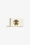 Roberto Cavalli Shoulder Bag With Monogram Mirror Snake In Off White