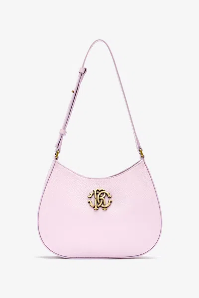 Roberto Cavalli Shoulder Bag With Monogram Rc In Pink