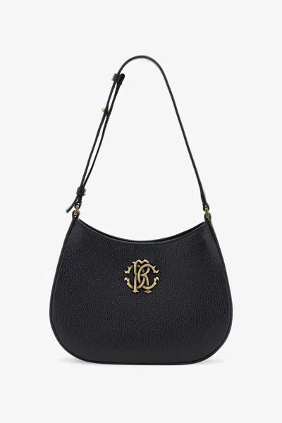 Roberto Cavalli Shoulder Bag With Rc Monogram In Black