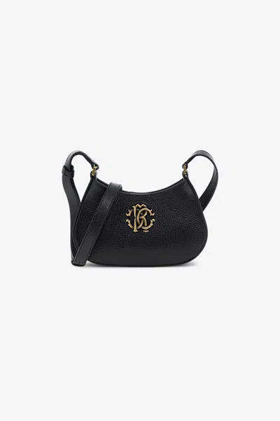 Roberto Cavalli Shoulder Bag With Rc Monogram In Black
