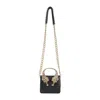 Roberto Cavalli Crocodile Texture Shoulder Bag With Chain Strap In Black