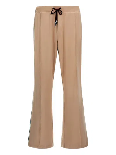 Roberto Cavalli Beige Flared Trousers With Side Bands In Light Brown