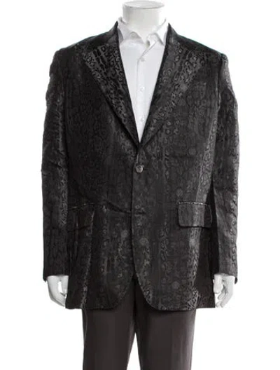 Pre-owned Roberto Cavalli Silk Animal Print Blazer In Multi