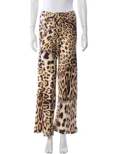 Pre-owned Roberto Cavalli Silk Animal Print Pajamas In Neutral