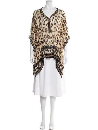 Pre-owned Roberto Cavalli Silk Animal Print Tunic In Multicolor