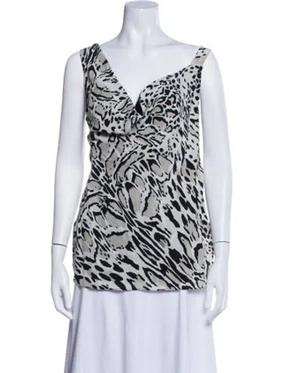 Pre-owned Roberto Cavalli Silk Animal Print Tunic In Neutrals