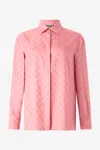 Roberto Cavalli Silk Blend Shirt With Mirror Snake Monogram Print