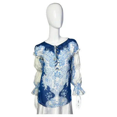 Pre-owned Roberto Cavalli Silk Blouse In Gray