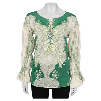Pre-owned Roberto Cavalli Silk Blouse In Gray