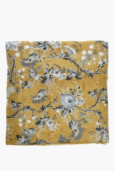 Roberto Cavalli Silk China Birds Plaid In Multi