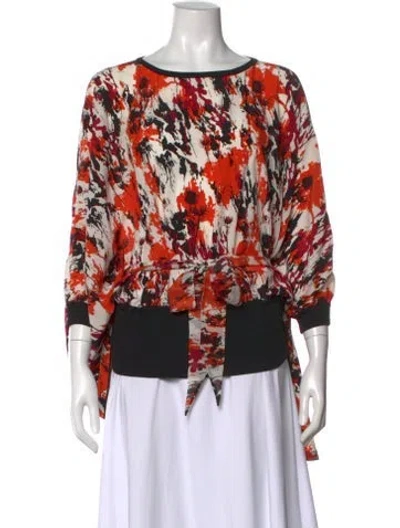 Pre-owned Roberto Cavalli Silk Floral Print Blouse In Multi